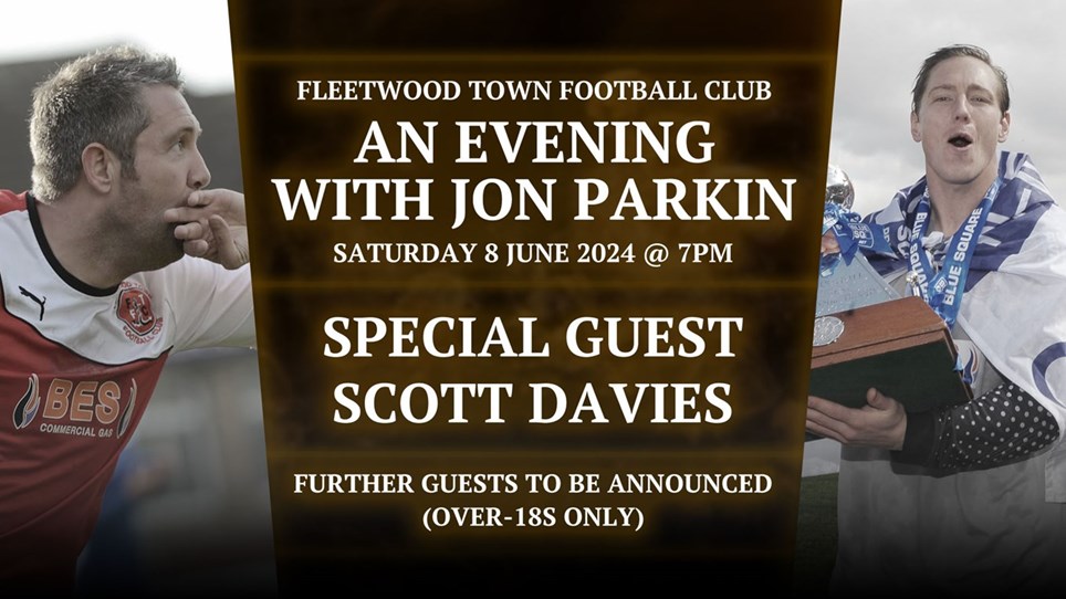 It's time to book a seat for our evening with legendary striker Jon Parkin